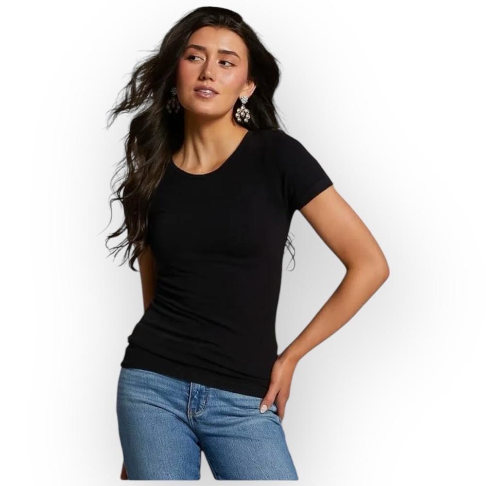 NWT Better‎ / Together Black Ribbed Short Sleeve T-Shirt - Women’s Size Small